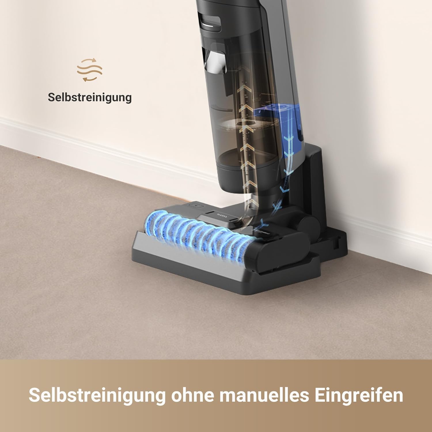 dreame H12S Nass- und Trockensauger, Intelligente Fußbodenreinigung, Kabelloser Staubsauger und Wischer für Hartböden, Kantenreinigung mit Schmutzerkennung