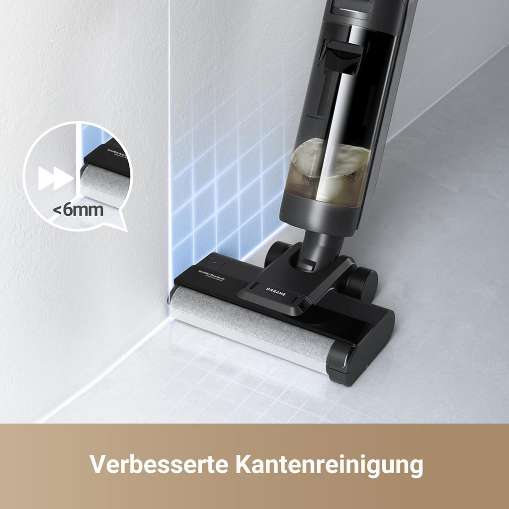 dreame H12S Nass- und Trockensauger, Intelligente Fußbodenreinigung, Kabelloser Staubsauger und Wischer für Hartböden, Kantenreinigung mit Schmutzerkennung