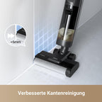 dreame H12S Nass- und Trockensauger, Intelligente Fußbodenreinigung, Kabelloser Staubsauger und Wischer für Hartböden, Kantenreinigung mit Schmutzerkennung